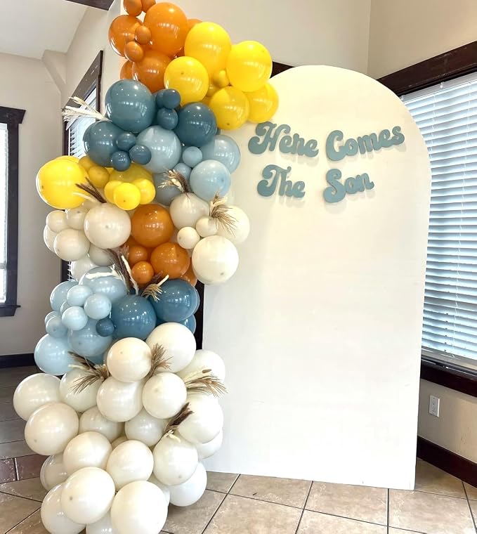 Retro Colorful Balloon Arch, Here Comes the Son Baby Shower Decor First - Image 3