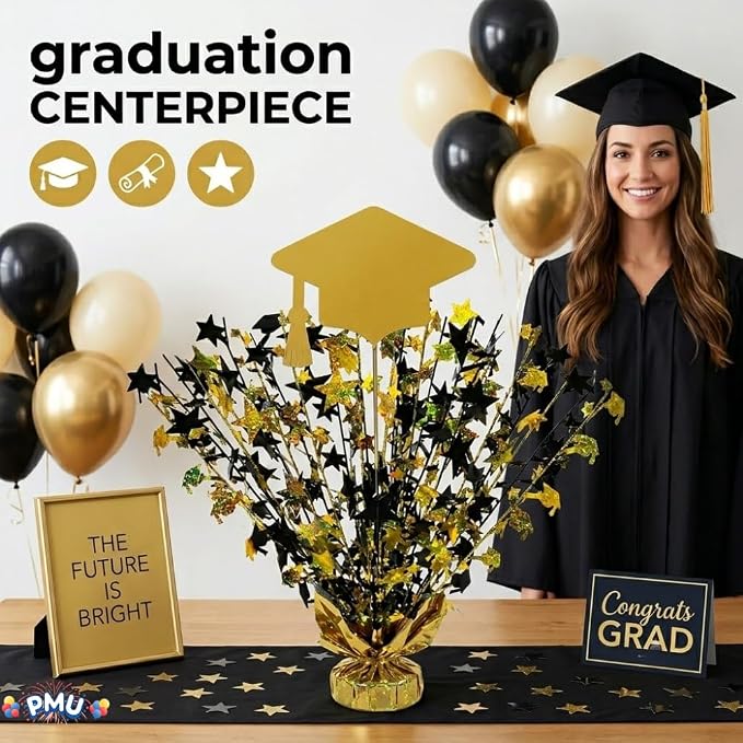 PMU Graduation Centerpieces for Table 2026, Grad Balloon Weight Centerpiece - Image 2