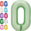 Sage Green 40 Inch 0 Number Balloons, 0 Decorations by Upgesy