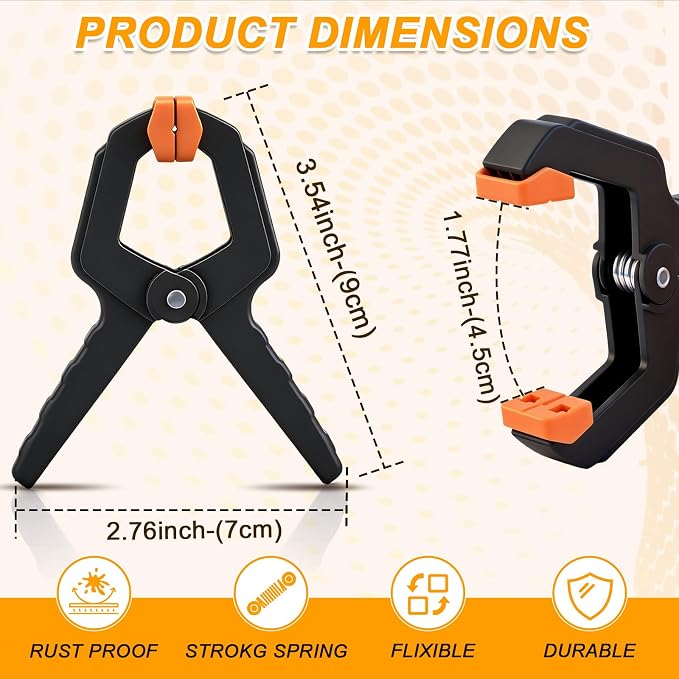 50 Pack Spring Clamps, Heavy Duty Plastic Woodworking Clamps & Multi-Use - Image 2