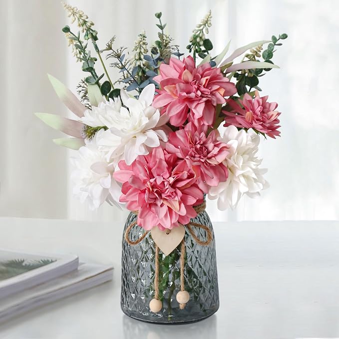 Leftover Faux Flowers in Vase, Artificial Flowers in Vase, Table Centerpieces by LEFTOVER