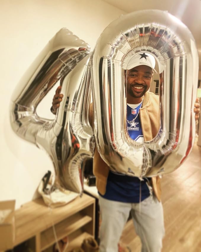 Silver Number 40 Balloon 40 Inch - Image 4