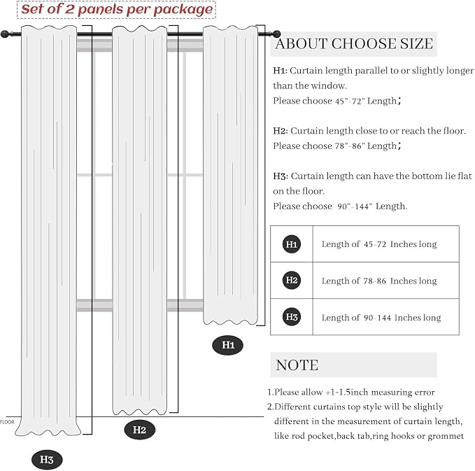 Pitalk White Curtains 86 Inches Long - Image 8