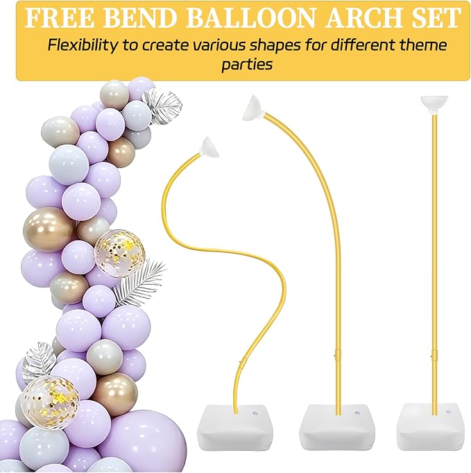 Balloon Arch Kit, Free Bending 8.2FT & 5FT Half Balloon Arch Stand | PVC Frame - Image 5