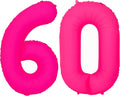 Pink Birthday Number 60 Balloons 40IN Fluorescent Pink 60 Foil Balloon | by YOIOZAIZAI