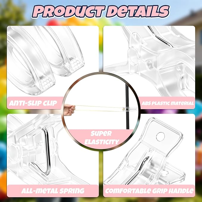 Balloon Arch Clips Set, 10 Pack 3.5 Inch Large Clips and 100 Pack 260 Long - Image 3