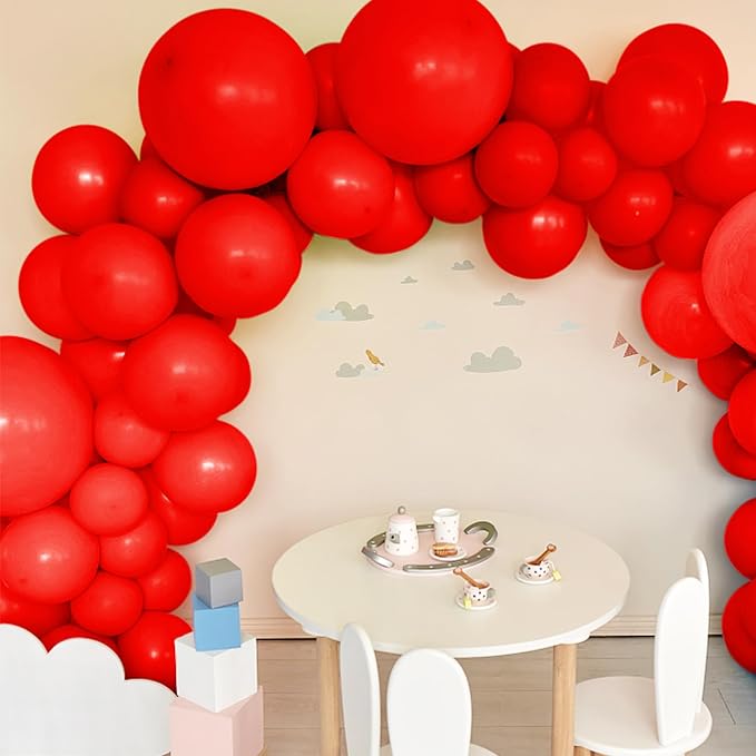 200 Pieces Red Balloon Garland Arch Kit Red Latex Balloons Different Sizes - Image 7
