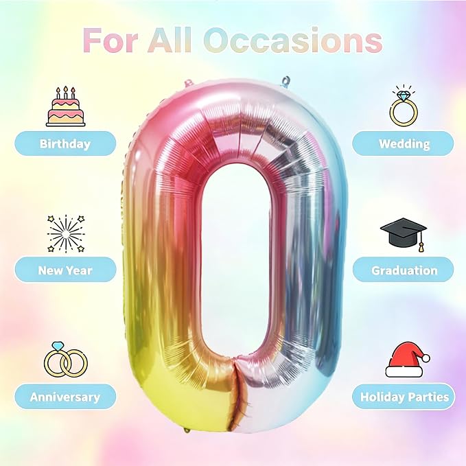 Rainbow Number Balloons Birthday Balloons - Image 5