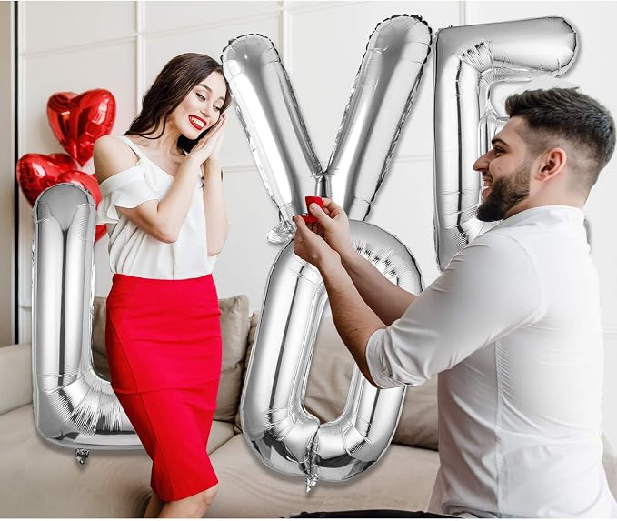 Single Aluminum Hanging Foil Film Silver Letter Balloons I 40 Inch | - Image 7