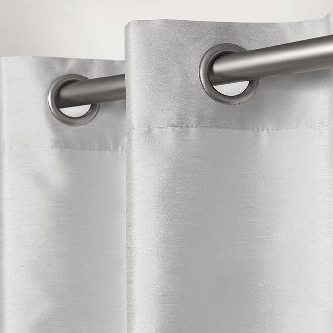 EXCLUSIVE HOME Chateau Striped Faux Silk Grommet Top Curtain Panel Pair - Image 3