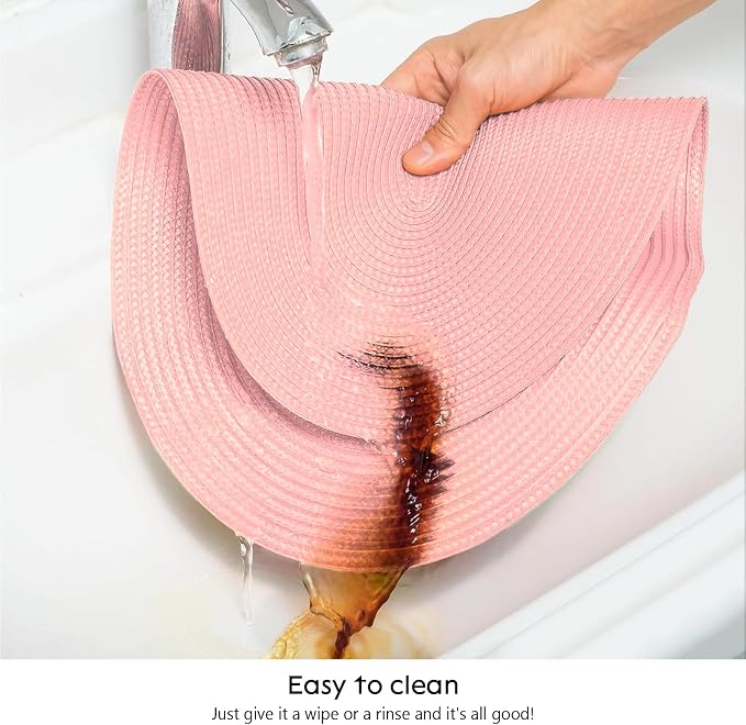 AHHFSMEI Placemats Set of 6 for Dining Table Washable Woven Non-Slip 18x12 - Image 3