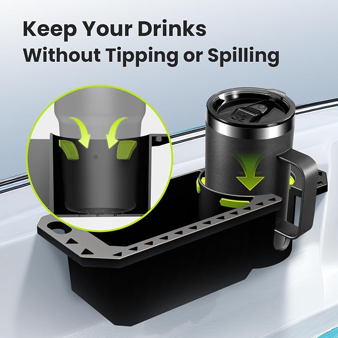 Gocozer Boat Cup Holder with Rubber Tab, Universal Boat Storage Organizer - Image 6