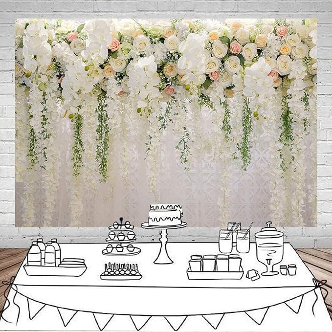 Mocsicka Wedding Flower Backdrop Wall Floral Bridal Shower Backdrops - Image 2