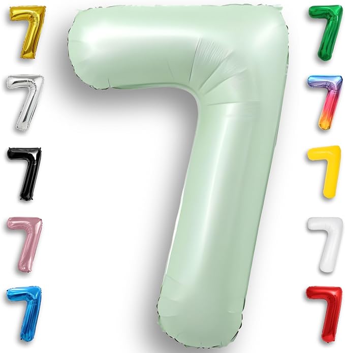 Green Number Balloon 7 Mylar Foil Balloons 32 inch by Unknown