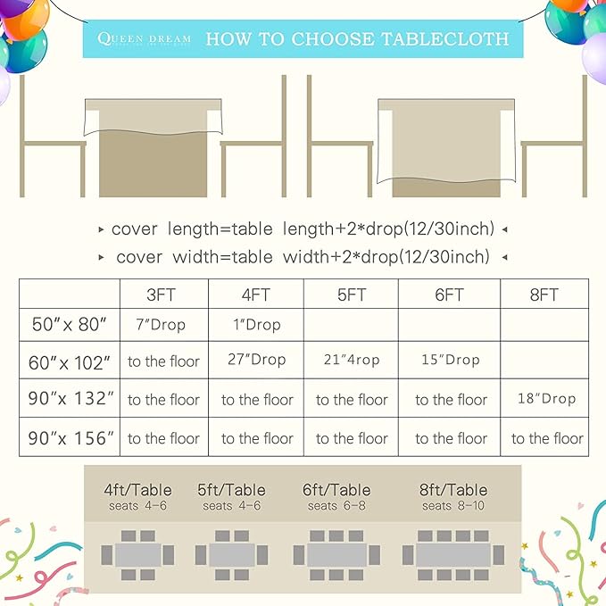 QueenDream Sparkly Sequin Tablecloth - White Table Cloth 50x80 Inches Rectangle Table Overlay Fabric for Birthday Parties Baby Shower Decoration