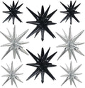 TONIFUL 8 Pcs Explosion Star Balloons Black and Silver Foil Party Decor | 2 by TONIFUL