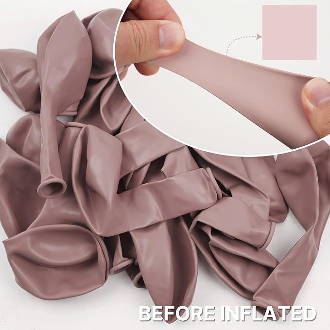 PartyWoo Dusty Pink Balloons 50pcs Lilac Pink Latex Helium Balloons 12 Inch | - Image 3
