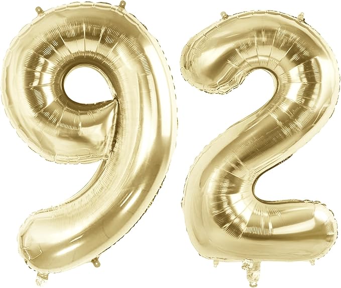 Number 92 Balloons for 92nd Birthday Party Decorations, 40 Inch 0-100 by Joycard