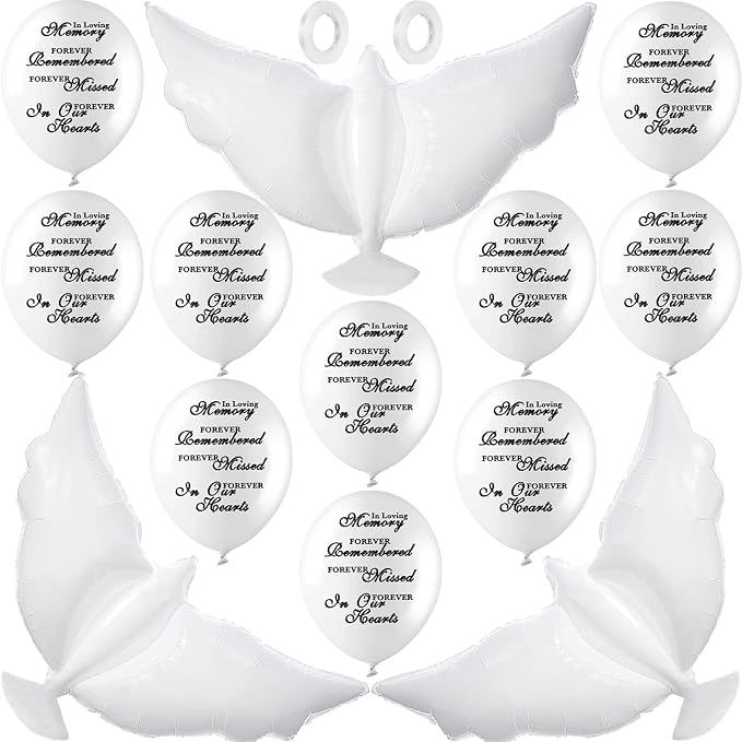 Dove Memorial Balloons to Release in Sky, Biodegradable Funeral Balloons by Jishi