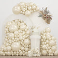 Pearl White Double Stuffed Balloons Different Size 115Pcs 5/10/12/18" White by JZCZOEB