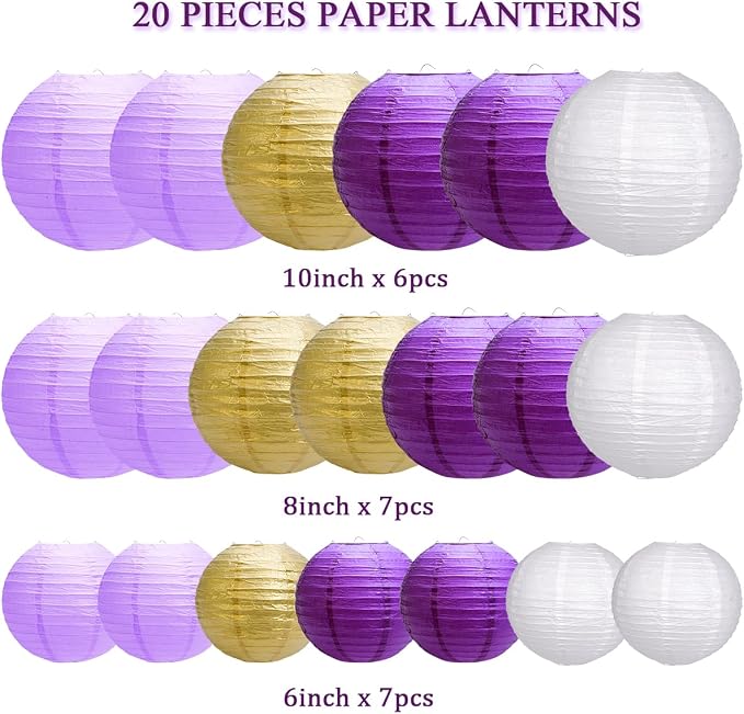 Paper Lanterns Party Decorations, Hanging Round Chinese Lanterns - Image 2