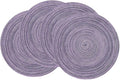 SHACOS Round Placemats Set of 4 Round Table Placemats Braided Cotton Place Mats by SHACOS