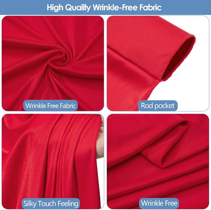 20x10ft Wrinkle Free Red Backdrop Curtain - Image 5