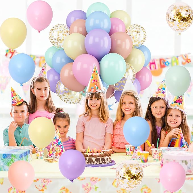 Pastel Balloons 12 Inch Pastel Rainbow Balloons 35Pcs Multicolor Colorful - Image 9