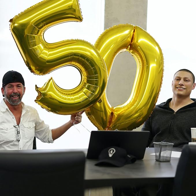 40 Inch Gold Number 4 Foil Balloon - Image 7