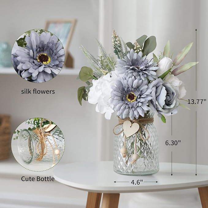 Leftover Fake Flowers in Vase - Image 2