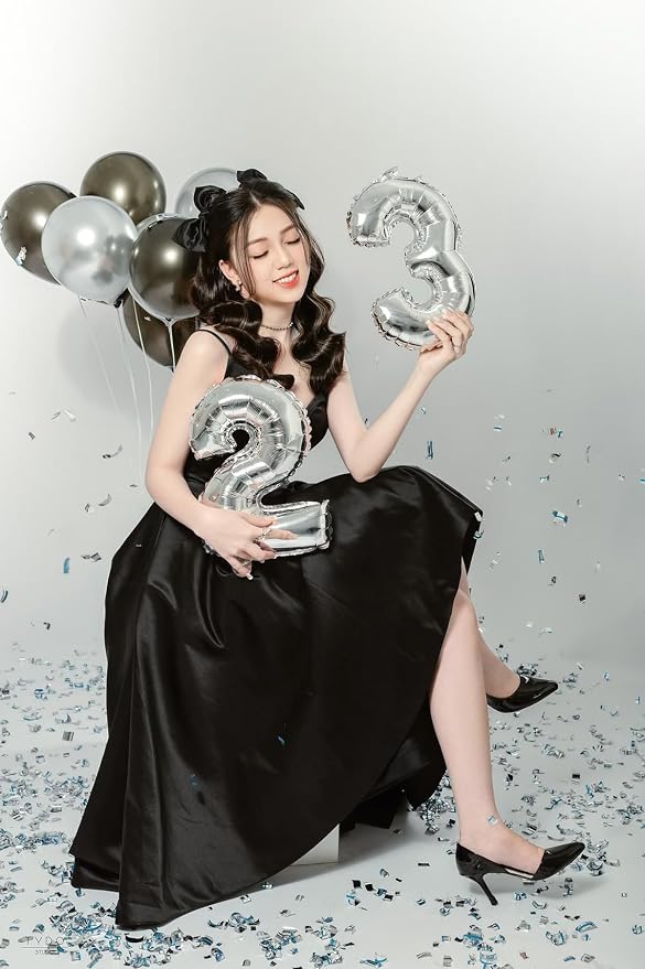20 Pcs Silver 16" Number Balloons 2 Sets 0-9 Foil Balloon Numbers Décor | - Image 6