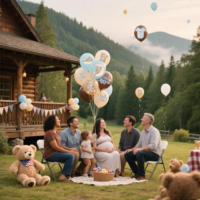 24Pcs Bear Balloons for We Can Beary Wait Baby Shower Decorations 12inch - Image 7