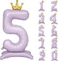 Standing Purple Crown Number 5 Balloon 40In Pastel Purple Crown 5 Balloon | by YOIOZAIZAI