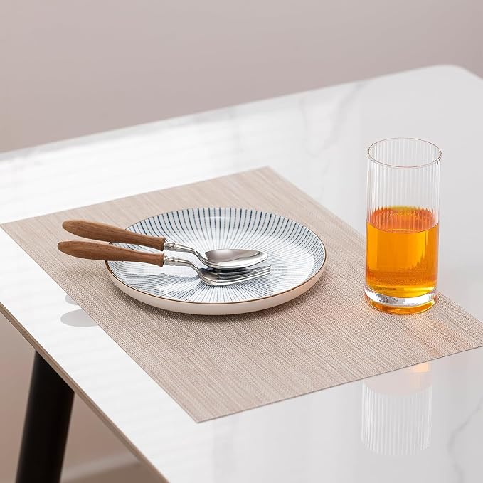 LEXMORE Placemats Set of 8 Vinyl/Plastic Woven Place Mats - Image 6