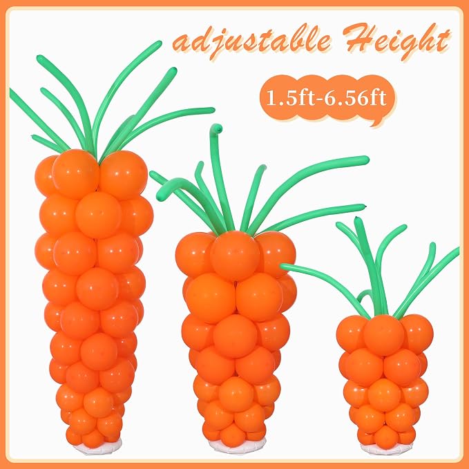 Carrot Balloon Column Stand Kit 2 Sets, 2 Adjustable Metal Pillars - Image 5