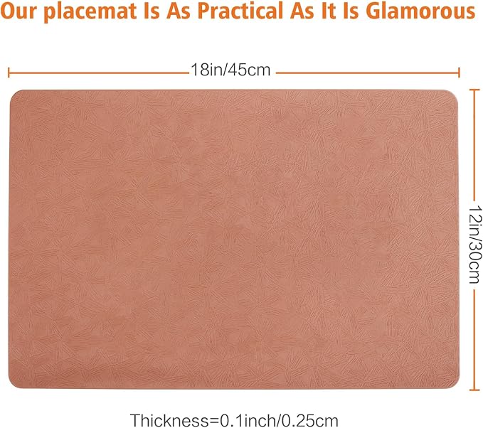 Vinyl Placemats Set of 4 Heat Resistant Easy Clean Non-Slip Place Mats - Image 6
