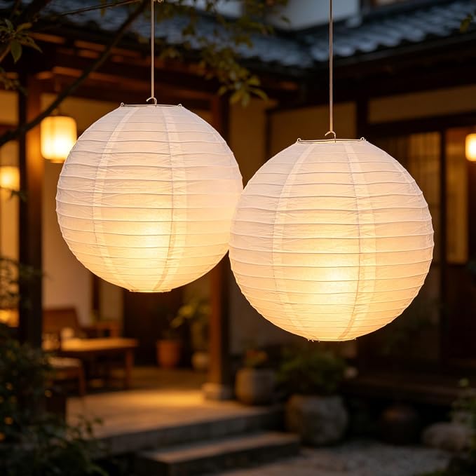 5pcs White Paper Lanterns Party Decorations, 20in Large Chinese Round Paper - Image 4