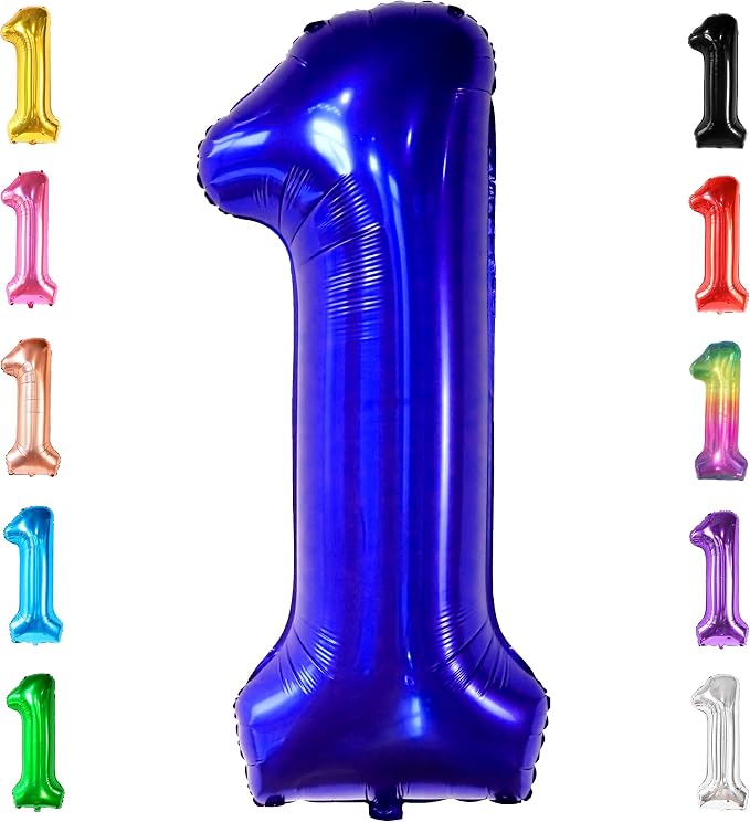 KatchOn Blue Number 1 Balloon for First Birthday 40 Inch | Blue Number 1 by KatchOn