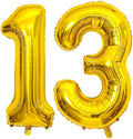 Gold 13 Number Balloons, 40 Inch Giant Number 13 Balloons Foil Mylar Helium by Lovoir