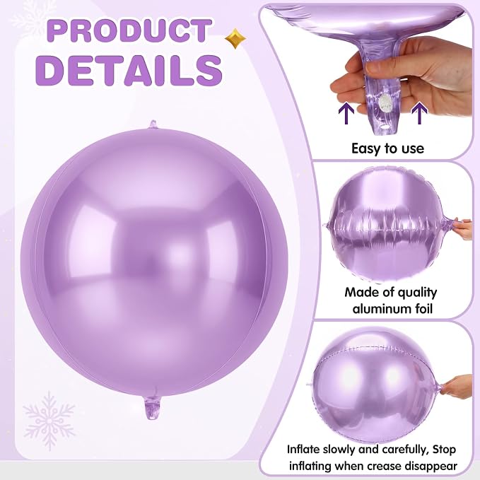 Jenaai 30 Set Round Foil Balloons Bulk 22 Inch 4d Metallic Giant Balloons Set - Image 3