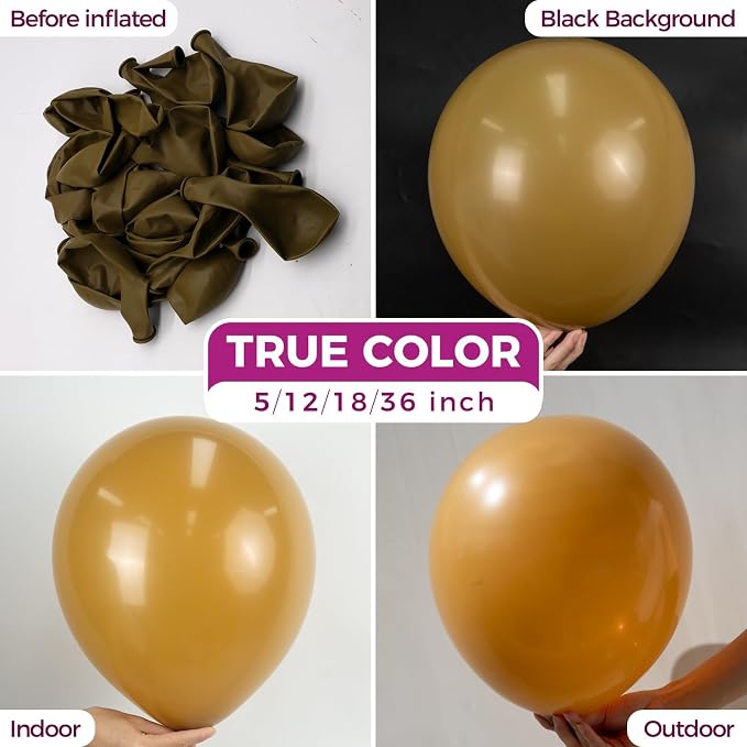 Bezente Brown Balloons Latex Matte Party Balloons 150 Pack 5 inch Small | Light - Image 2