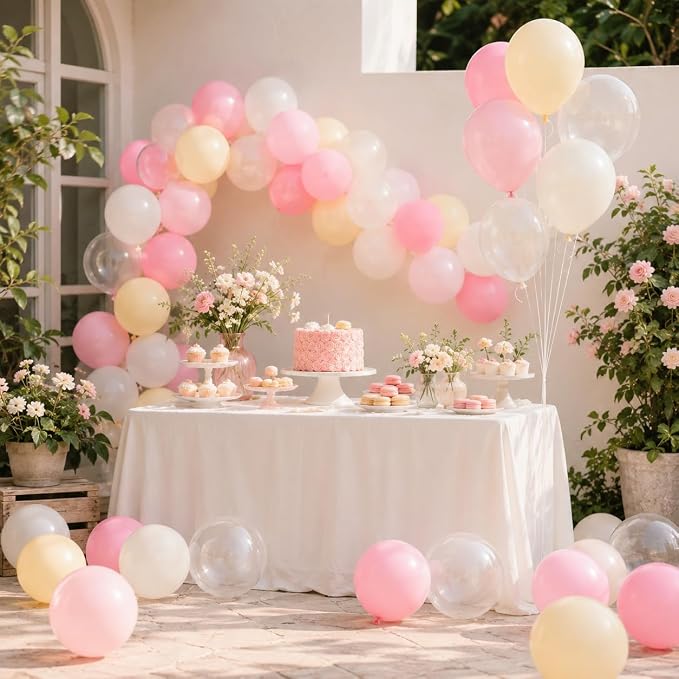 Pink and Yellow Balloons, 12 Inch Pastel Balloon - Image 7