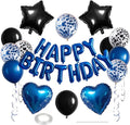 27 Pcs Blue Black Birthday Decorations, 3D Letters Blue Happy Birthday Balloon by WEIKA