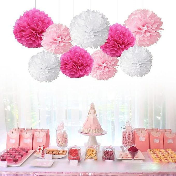Capesaro Pink Paper Pom Poms - Image 5
