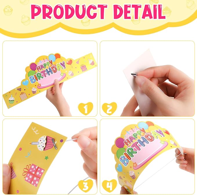 Yunsailing 36 Pcs Happy Birthday Crowns - Image 3