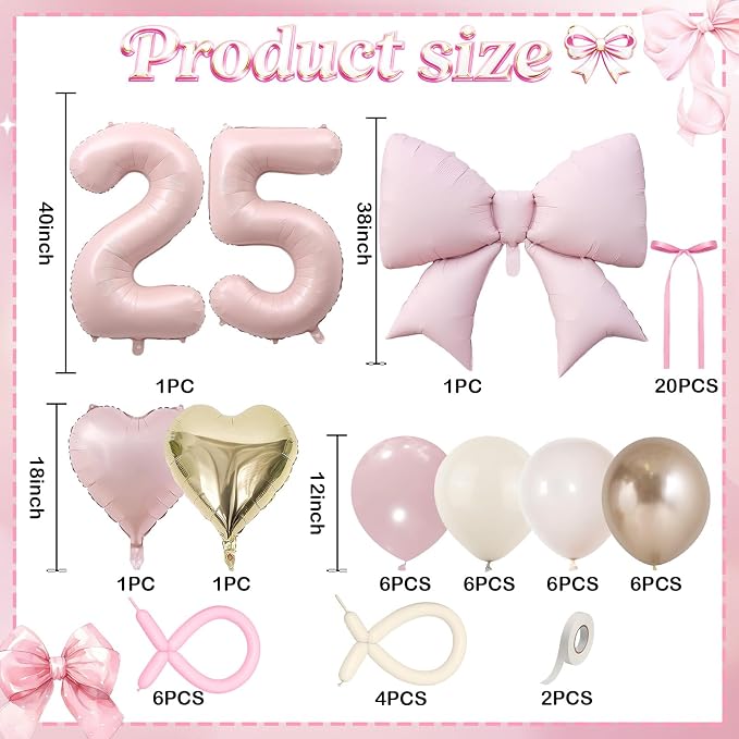 Pink 40 Inch Balloon Number 25 for 25th Birthday Decorations Women, Dusty Blush - Image 2