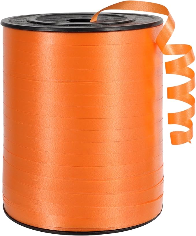 500 Yards Orange Curling Ribbon, 1/5 Inch Wide Balloons String Ribbons by Unknown