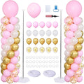 Pink Gold Confetti Balloon Column Stand Kit of 2 by ZyloonDecoration