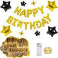 CANREVEL Happy Birthday Banner Decorations + 8Pcs Star Balloons, Glod | 13pcs by CANREVEL