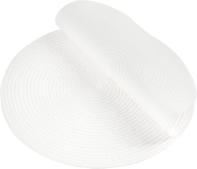 SHACOS Round Braided Placemats Set of 4 Washable Round Table Mats - Image 5